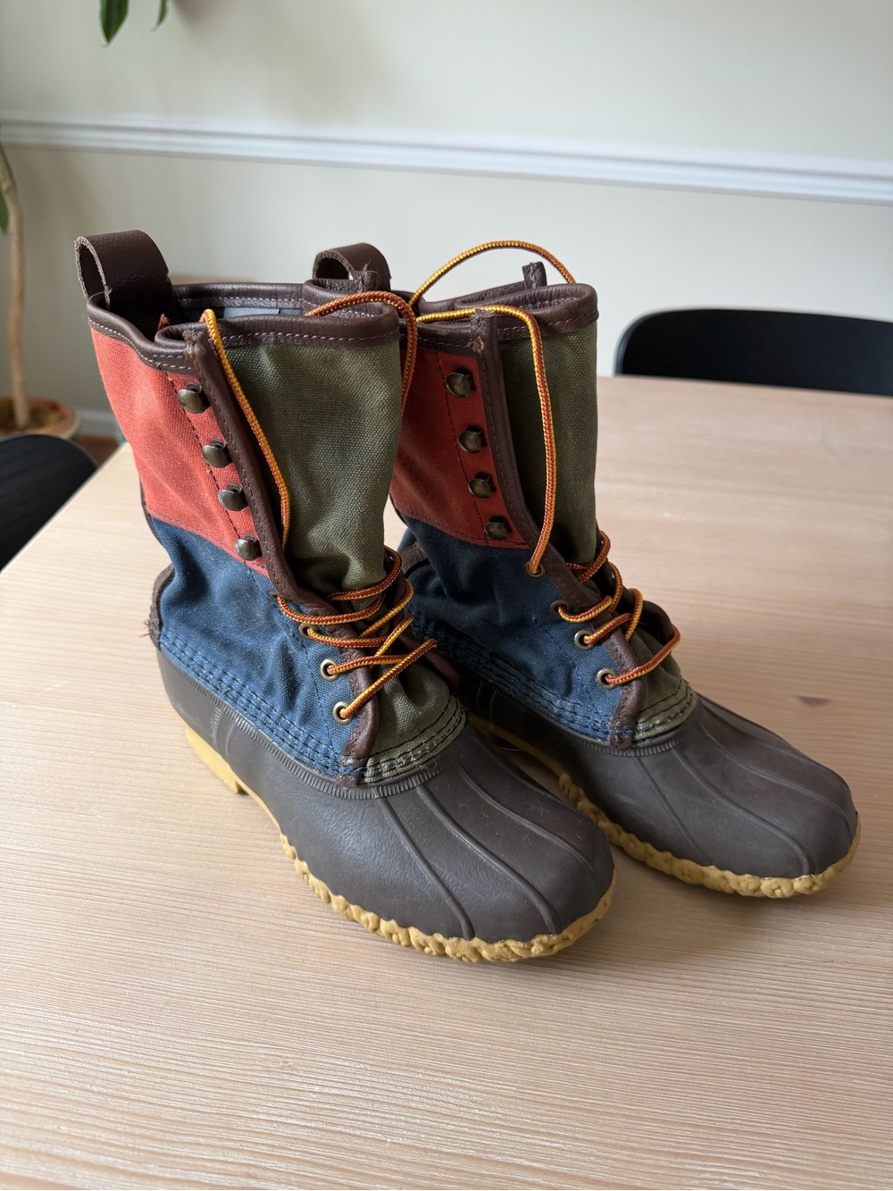 L.L.Bean Bean Boots Women’s 6 Multicolor Canvas Duck Boots Made in Maine